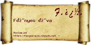 Fényes Éva névjegykártya
